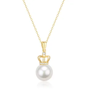 11-12mm Freshwater Pearl & Crown Pendant Necklace