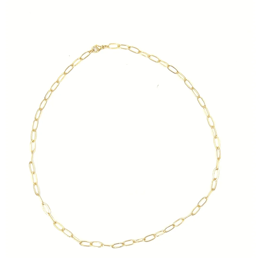 14k Gold Filled Paperclip Large Links Necklace - 16"