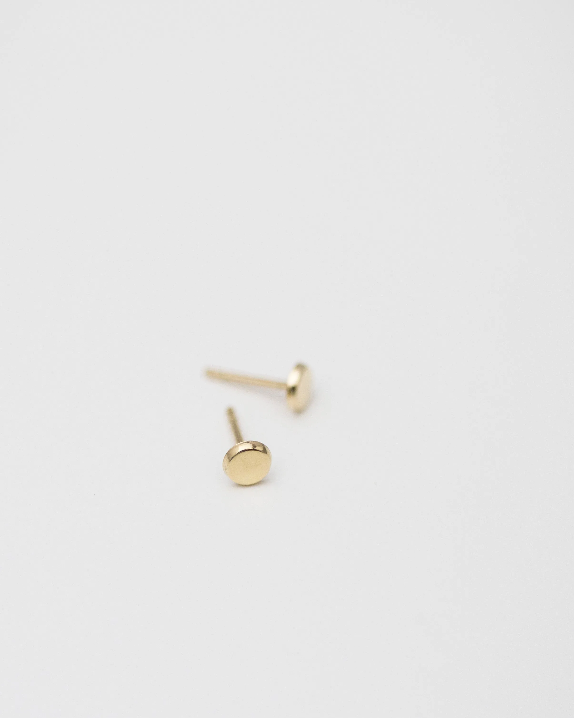 14K Mini Button Stud Earrings