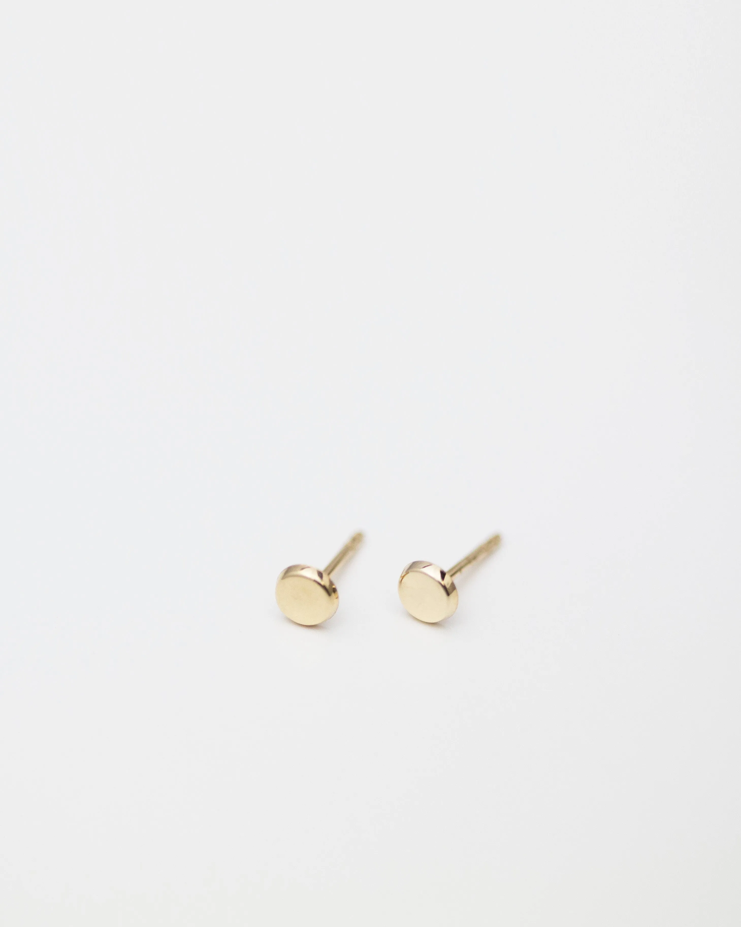 14K Mini Button Stud Earrings