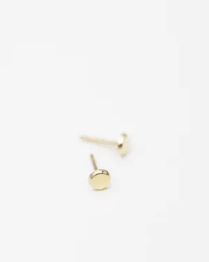 14K Mini Button Stud Earrings