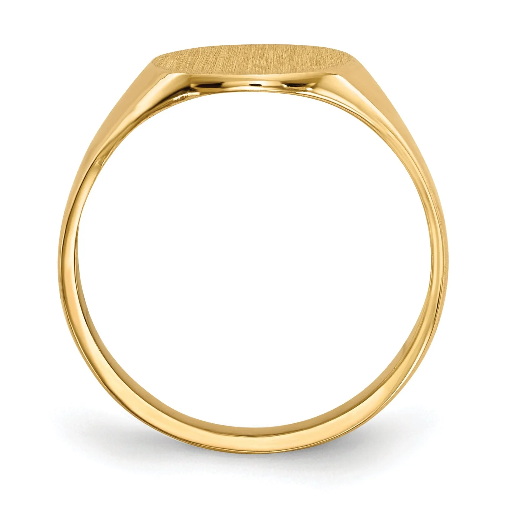 14k Yellow Gold Solid Back Signet Ring