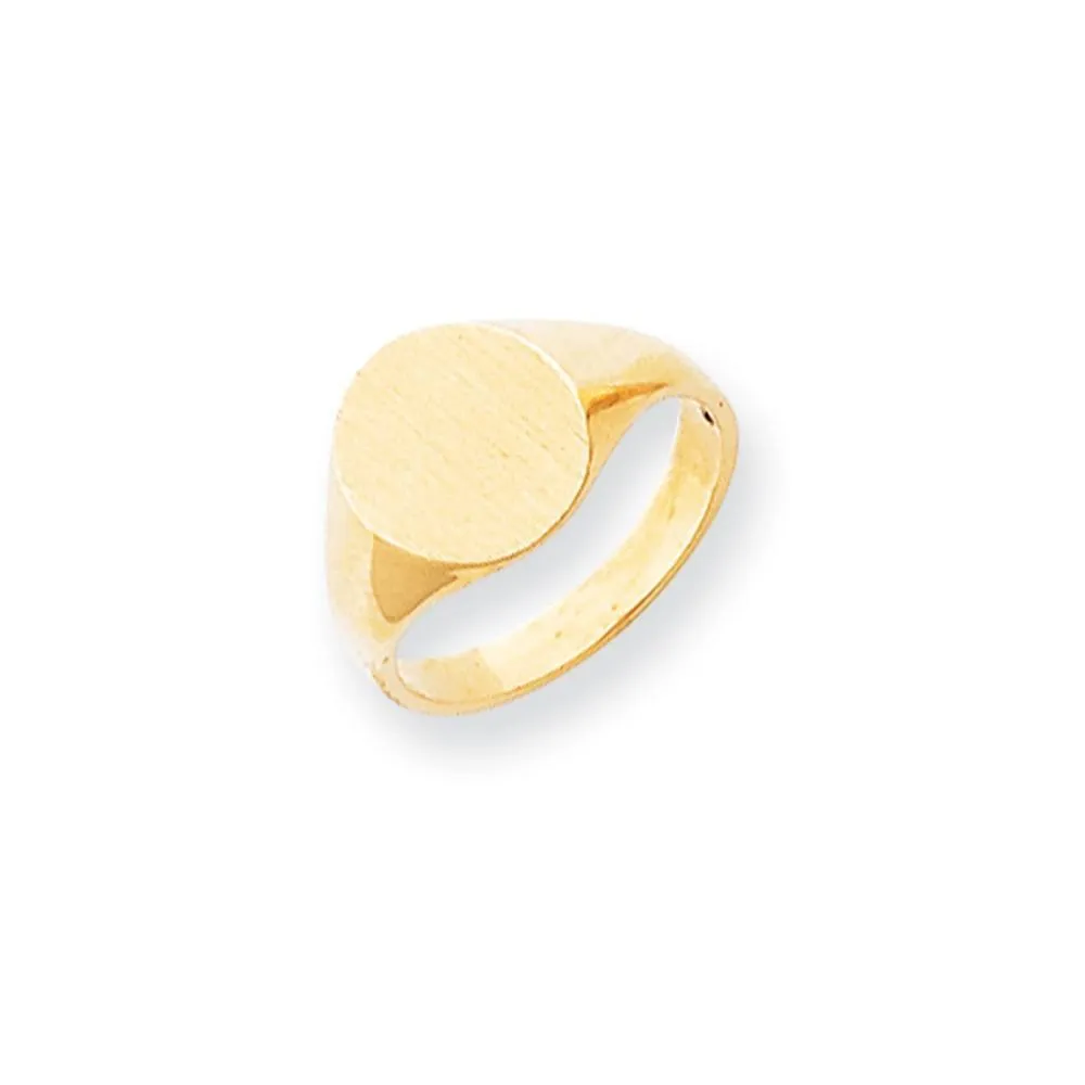 14k Yellow Gold Solid Back Signet Ring