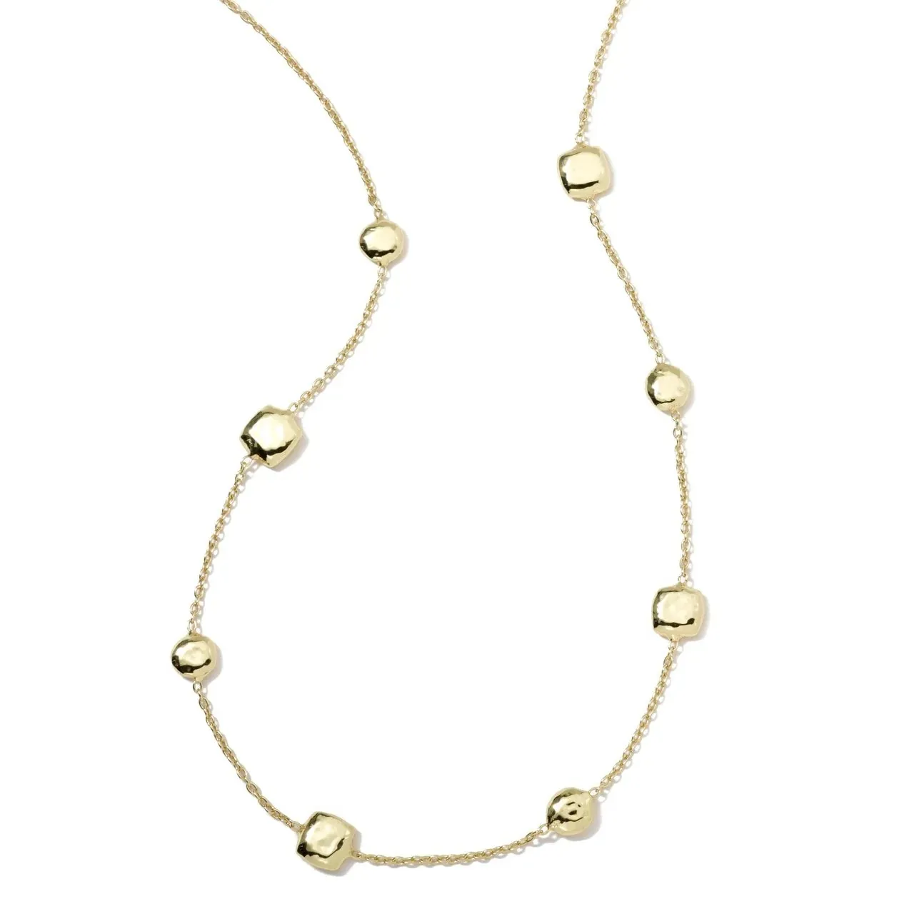 18K Gold Short Hammered Pinball Chain Necklace