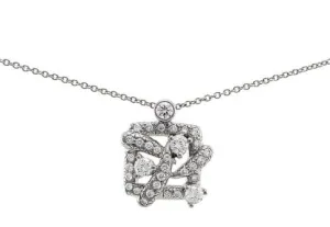 18k White Gold Pavé Diamond Woven Pendant