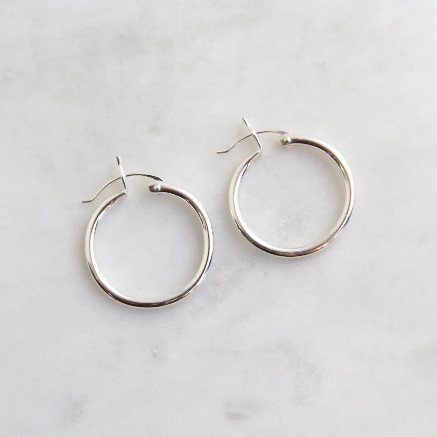 24mm Sterling Silver Tube Hoop