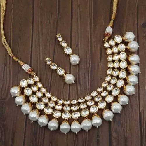 3 Line Ascending Kundan Necklace Set