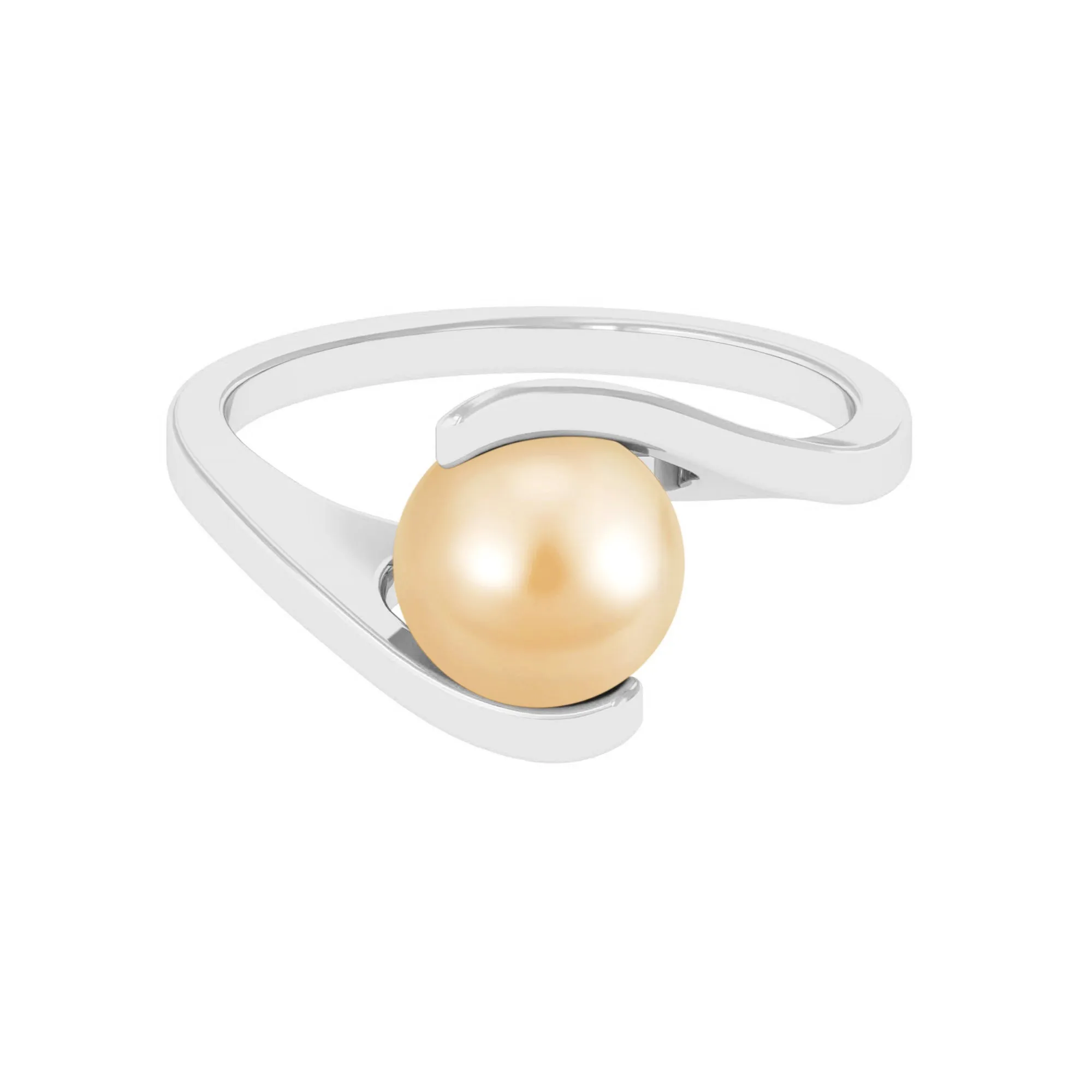 5 CT Solitaire South Sea Pearl Bypass Engagement Ring in Gold