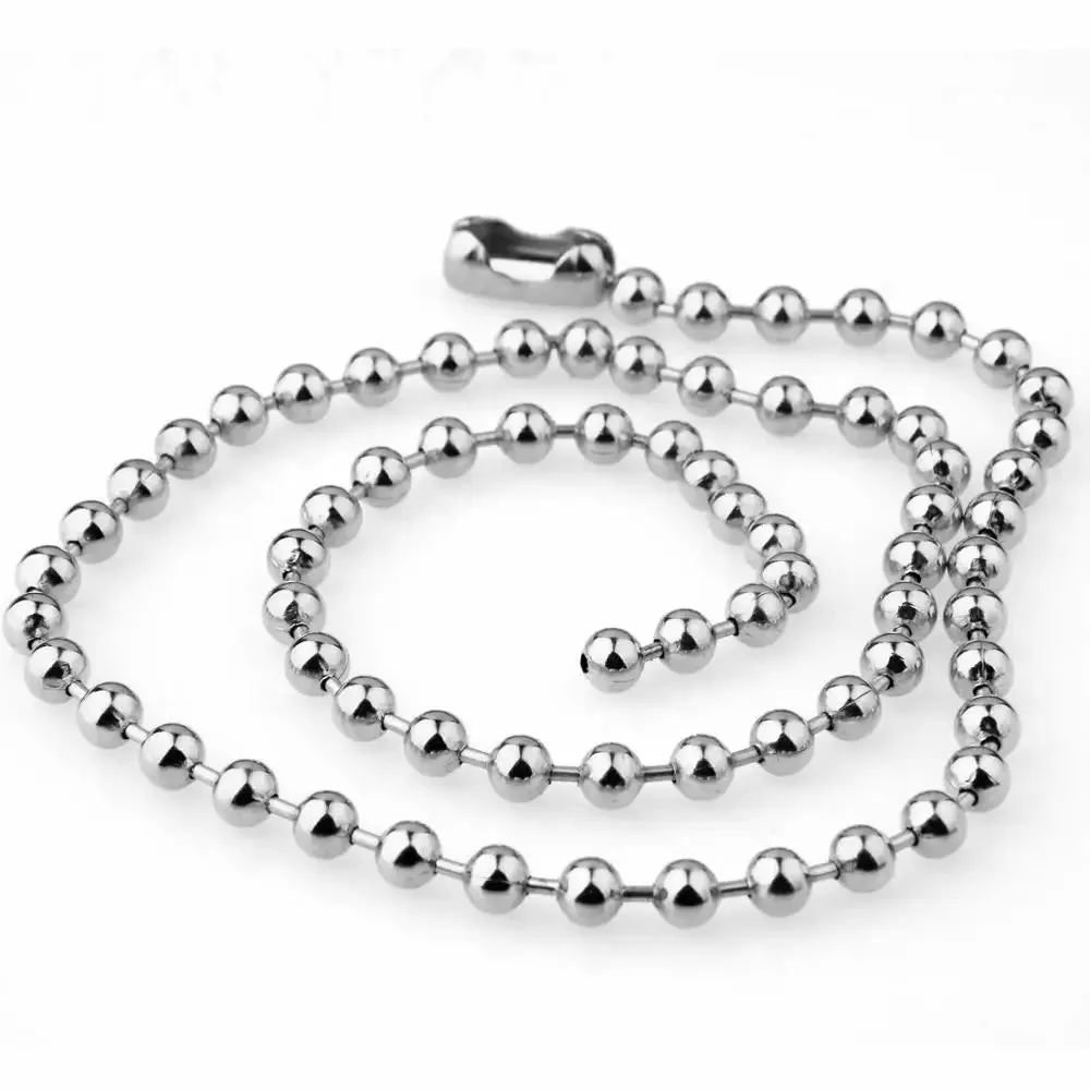 8mm/10mm/12mm Punk Cool Stainless Steel Ball Chain Necklace Choker Jewelry for Women or Men 7inch-40inch