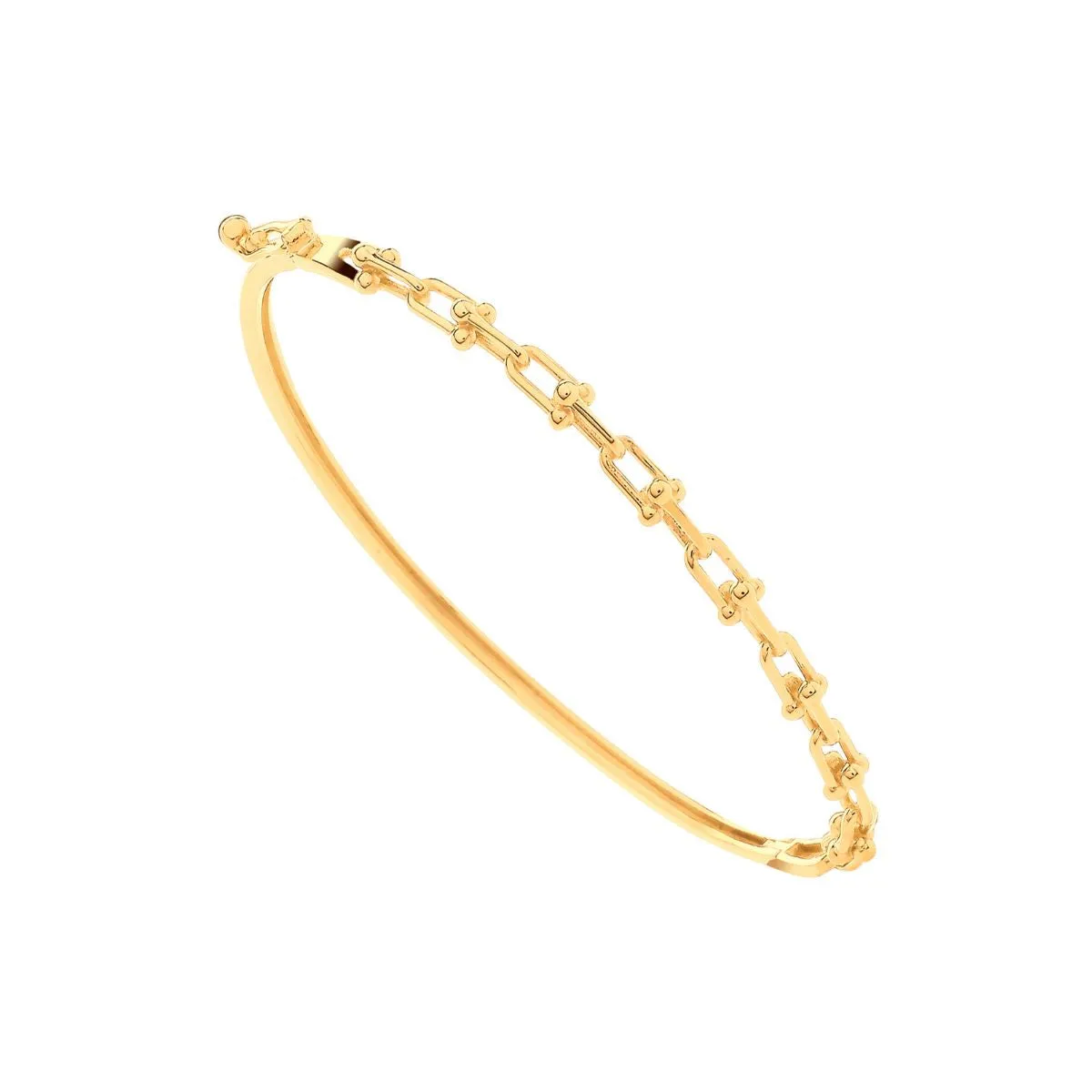 9K Yellow Gold Bike Lock Link Bangle