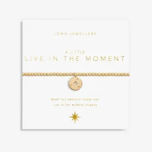 A Little Live In the Moment Gold Plated 17.5cm Stretch Bracelet 6986