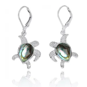 Abalone Shell Sea Turtle Earrings