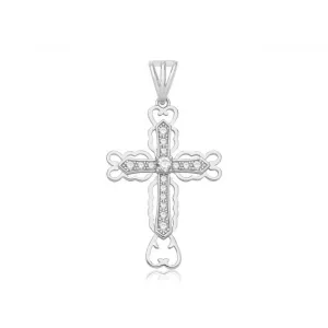 Acotis Silver Pendant Zirconia Cross G61158