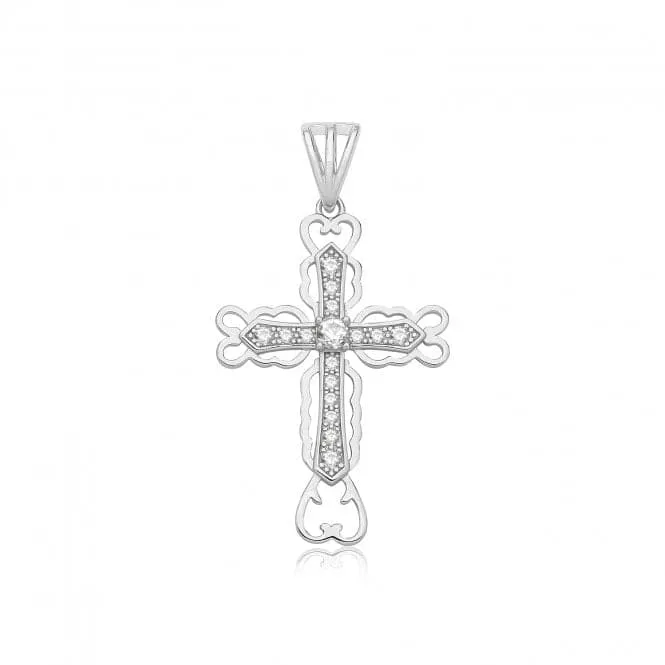 Acotis Silver Pendant Zirconia Cross G61158