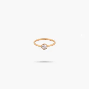 Amare Wear White Topaz Solitaire Ring- April Birthstone