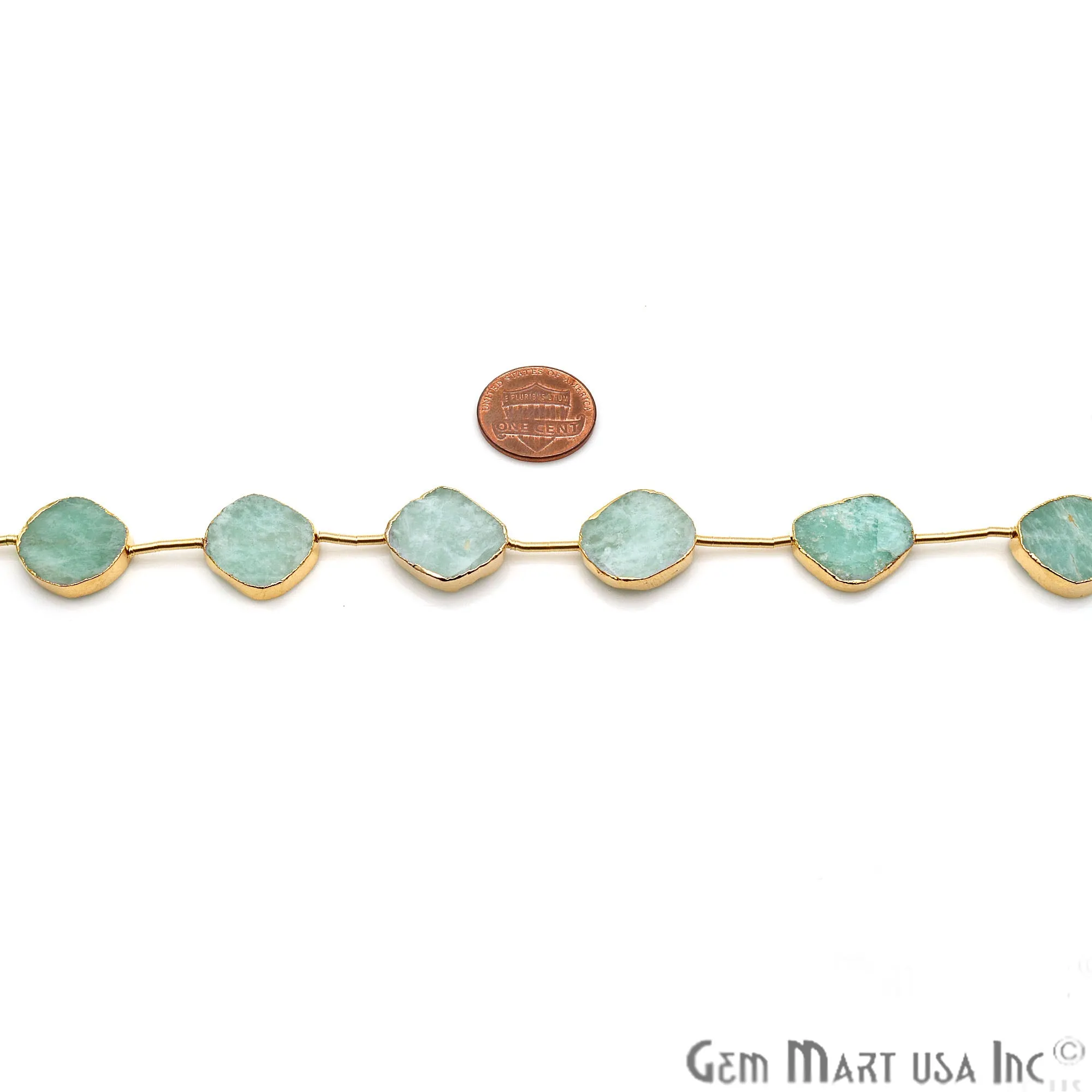 Amazonite Rough Beads, 9 Inch Gemstone Strands, Drilled Strung Briolette Beads, Free Form, 18x15mm