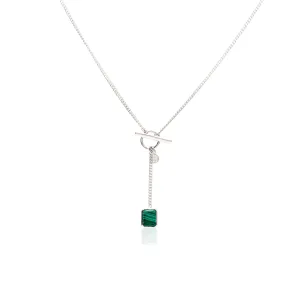 Athena / Necklace / Green Malachite   Silver