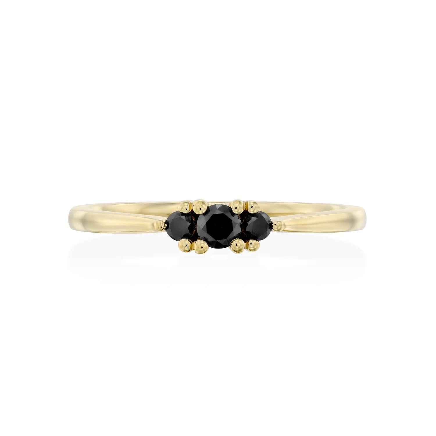 Audrey Gold Ring 3mm black Diamond