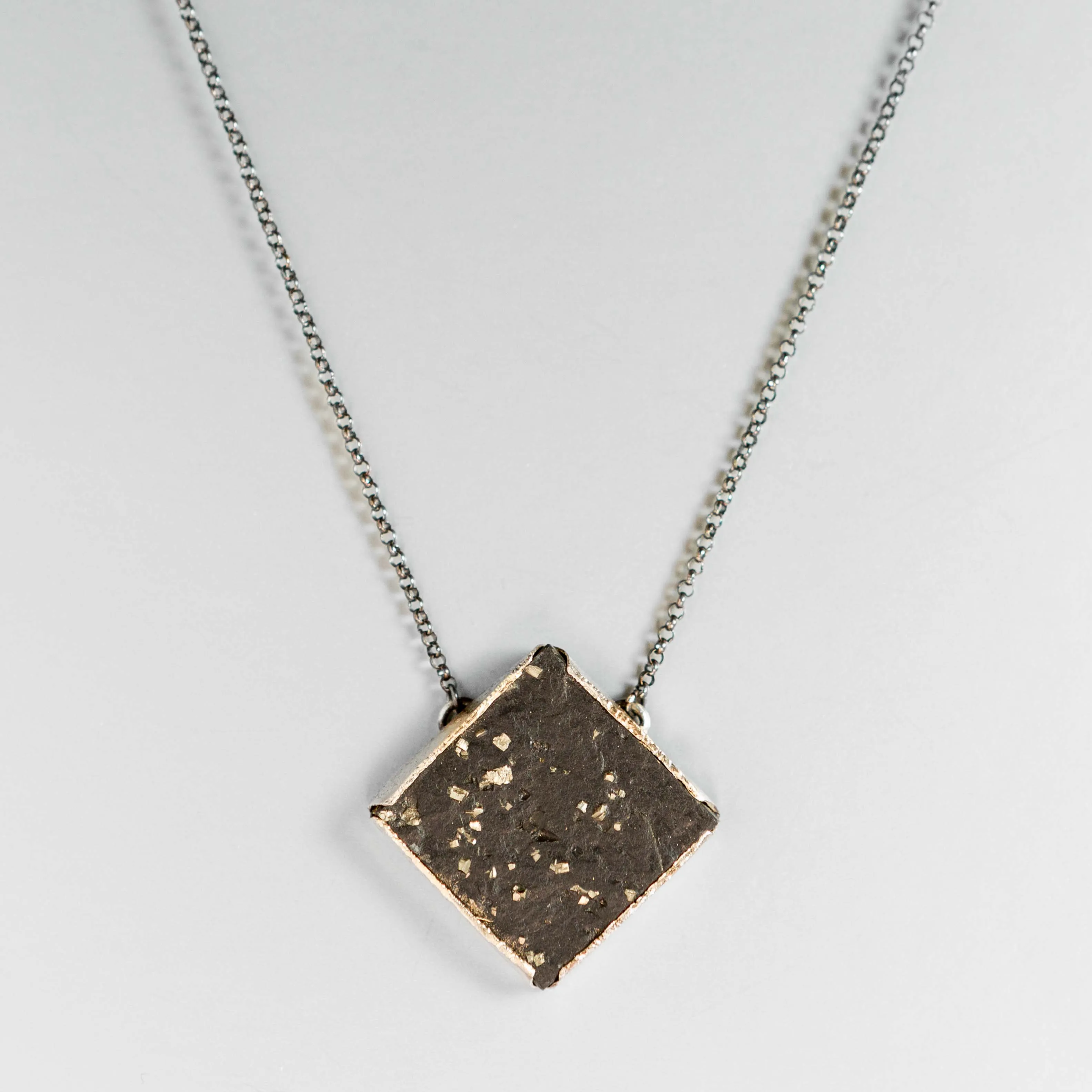 Aurora Necklace | Pyrite in Slate