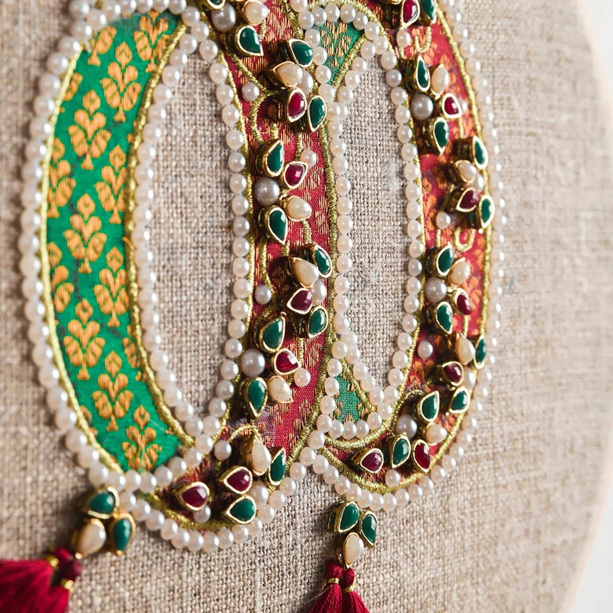 BANGLES royal Indian jewellery wall art, embroidery and applique in hoop OR wooden frame