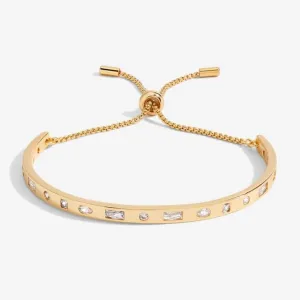 Bar Gold Cz Gold 26.5cm Adjustable Bracelet 6121