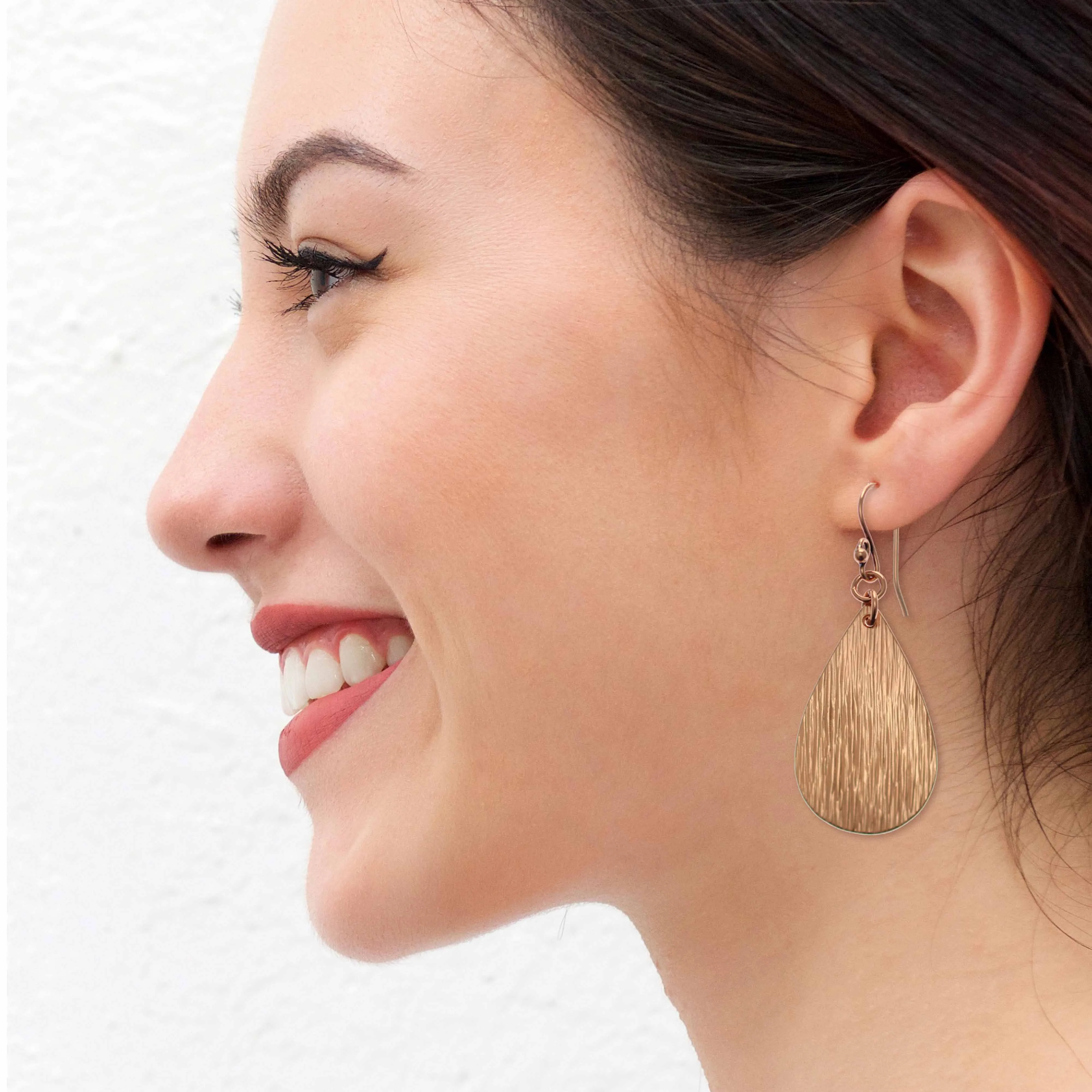 Bark Embossed Small Teardrop Earrings