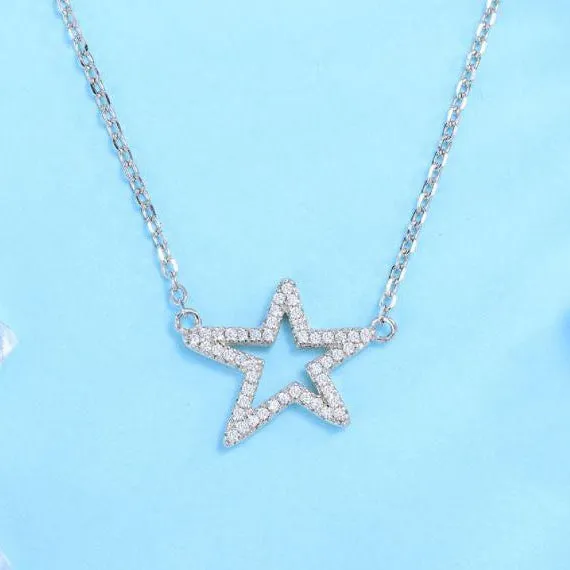 Be Dazzled CZ Diamond Star Necklace