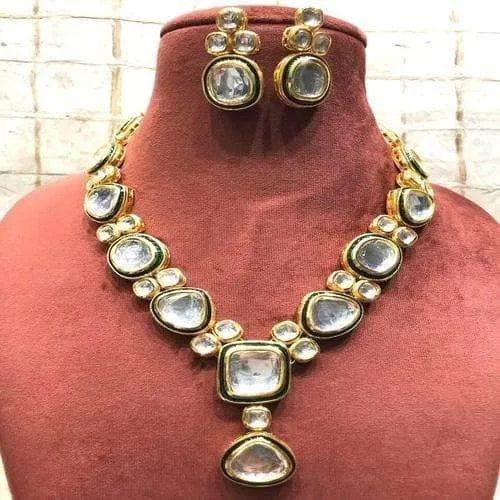 Big Kundan Meena Necklace