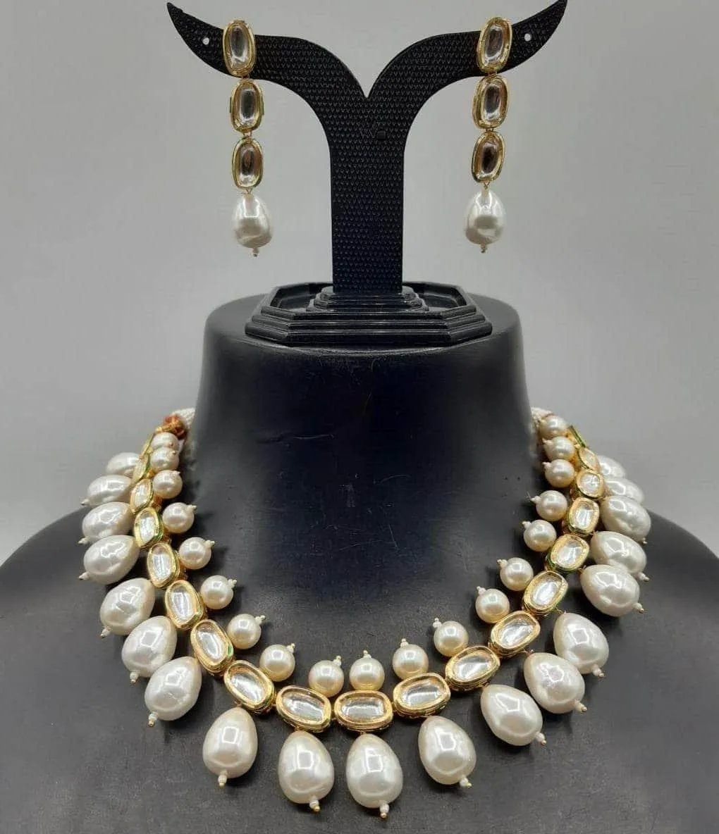 Big Pearl Drop Kundan Set