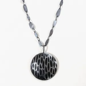 Black on Black Pendant and Hand Made Chain