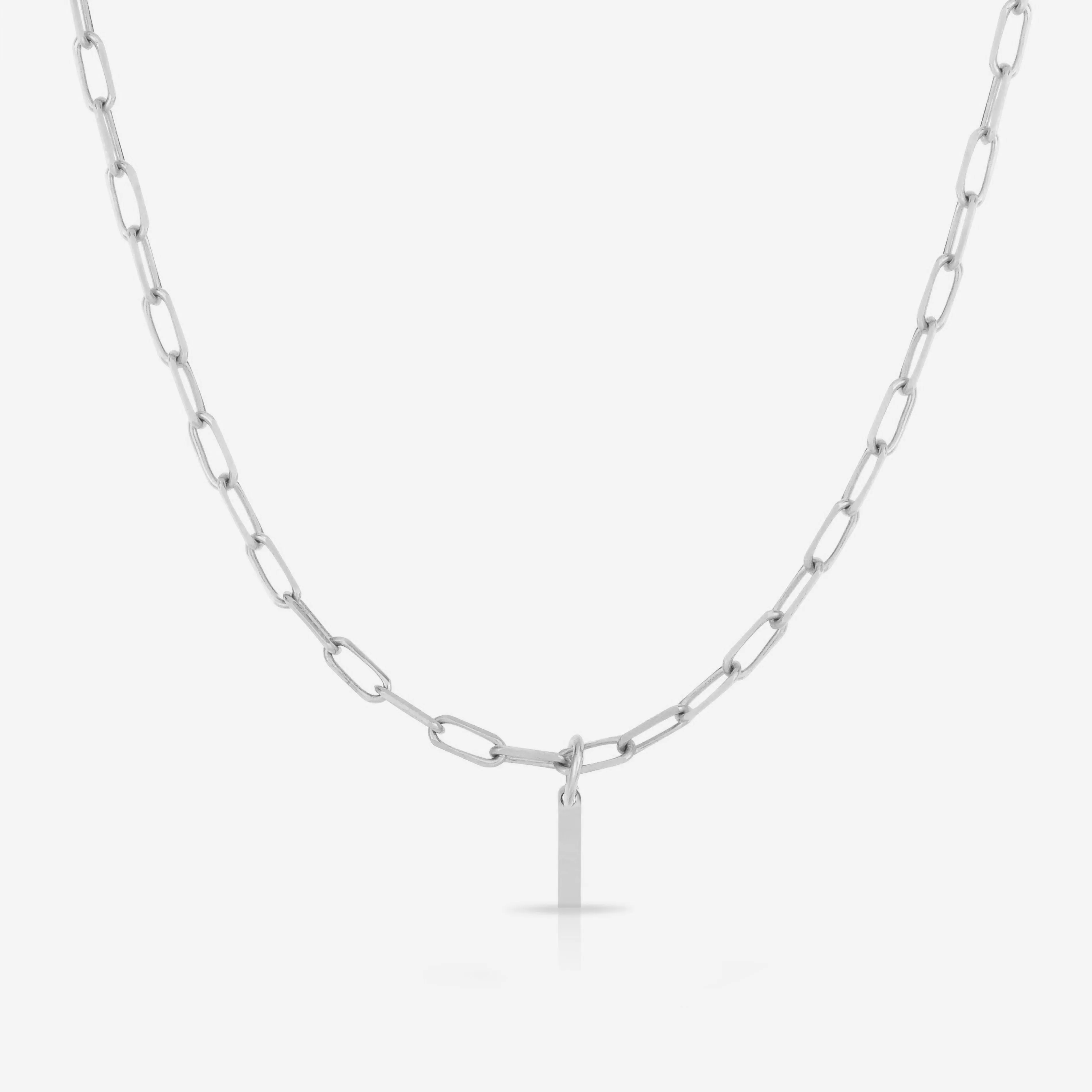 Block Initial   Link Chain Necklace