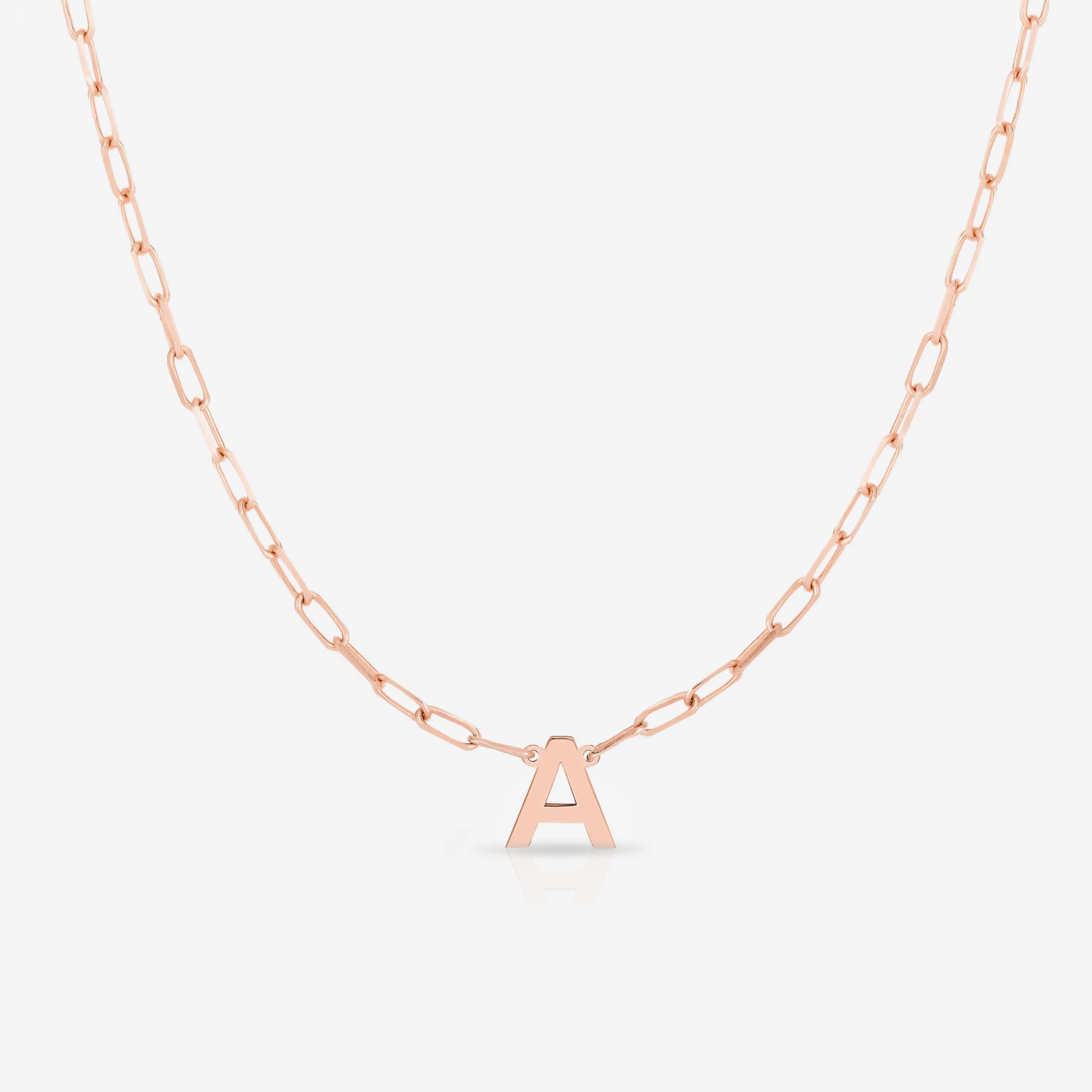 Block Initial   Link Chain Necklace