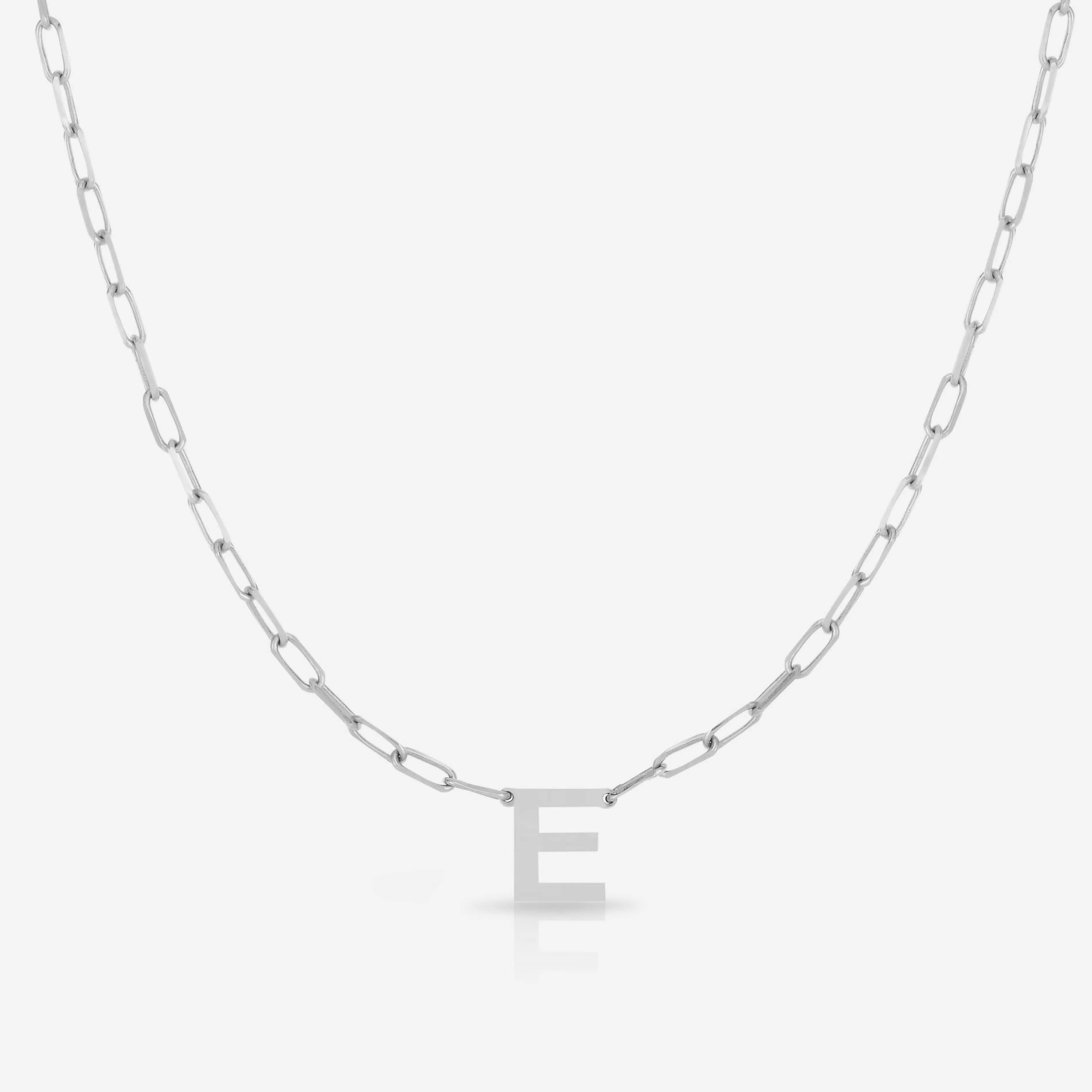 Block Initial   Link Chain Necklace