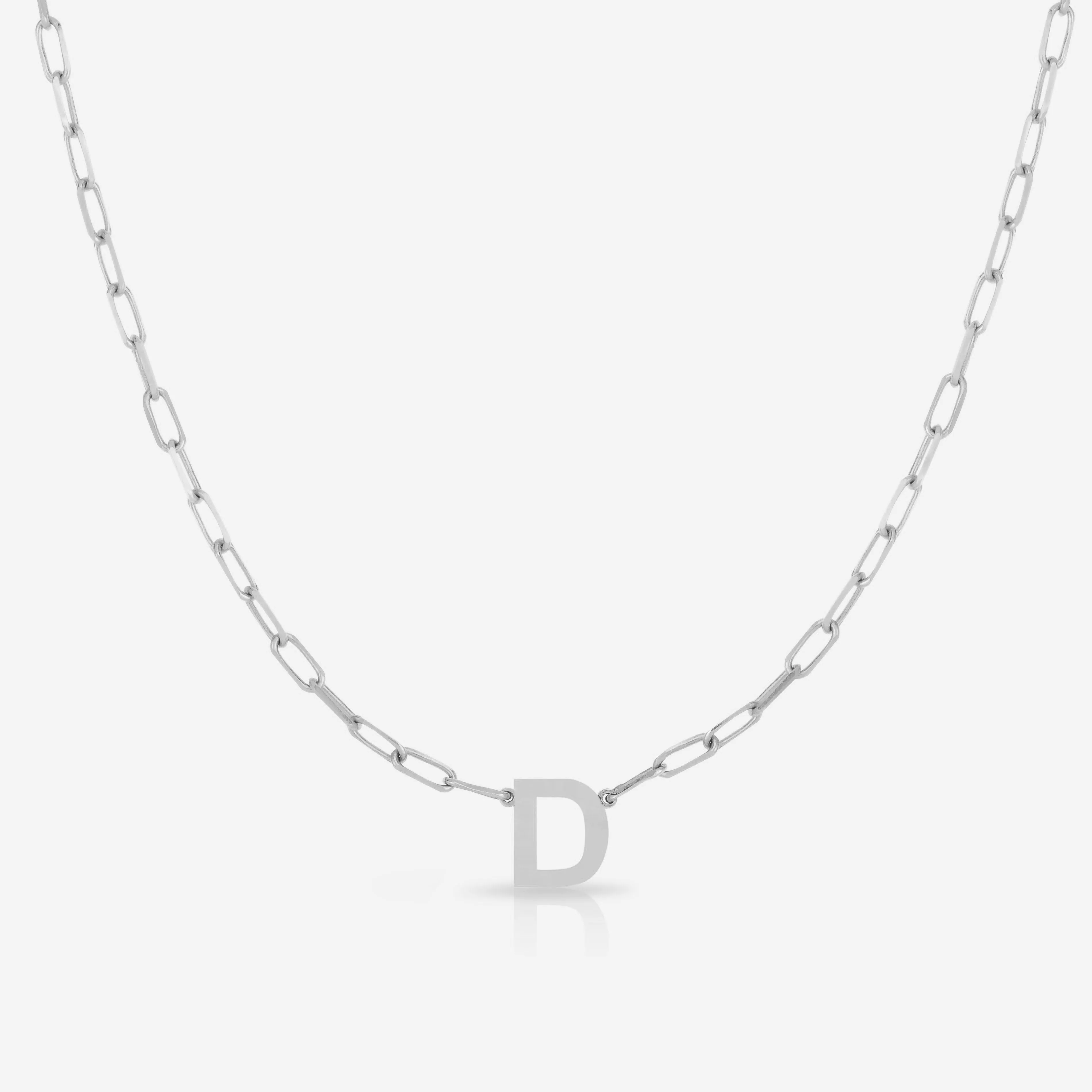 Block Initial   Link Chain Necklace