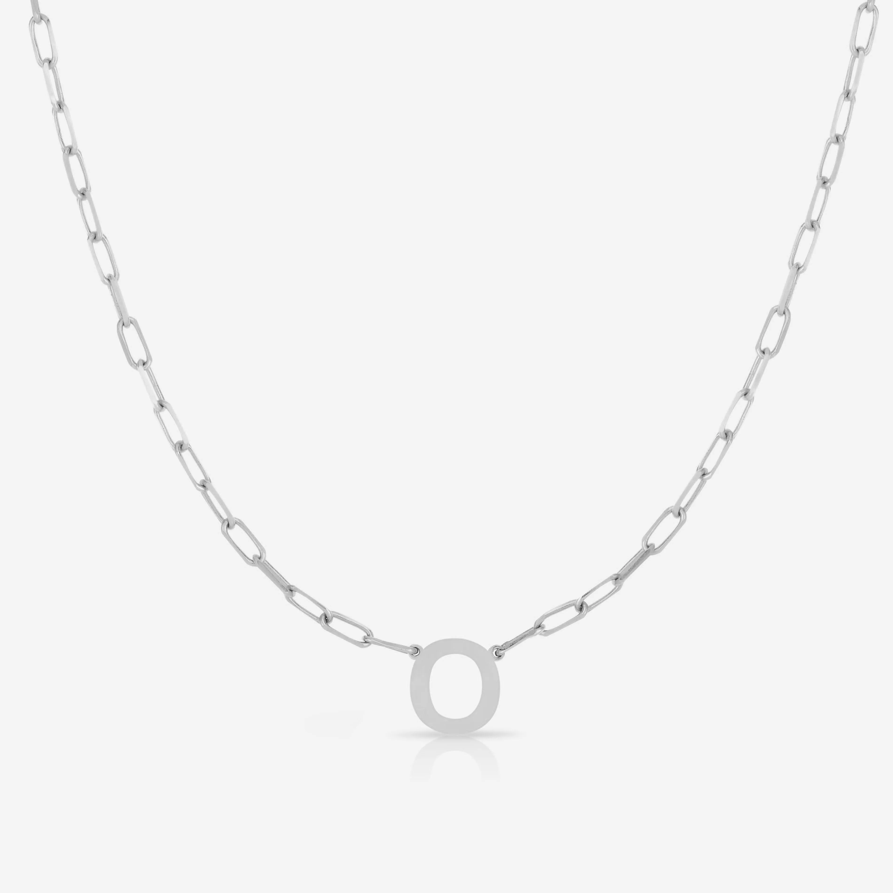 Block Initial   Link Chain Necklace