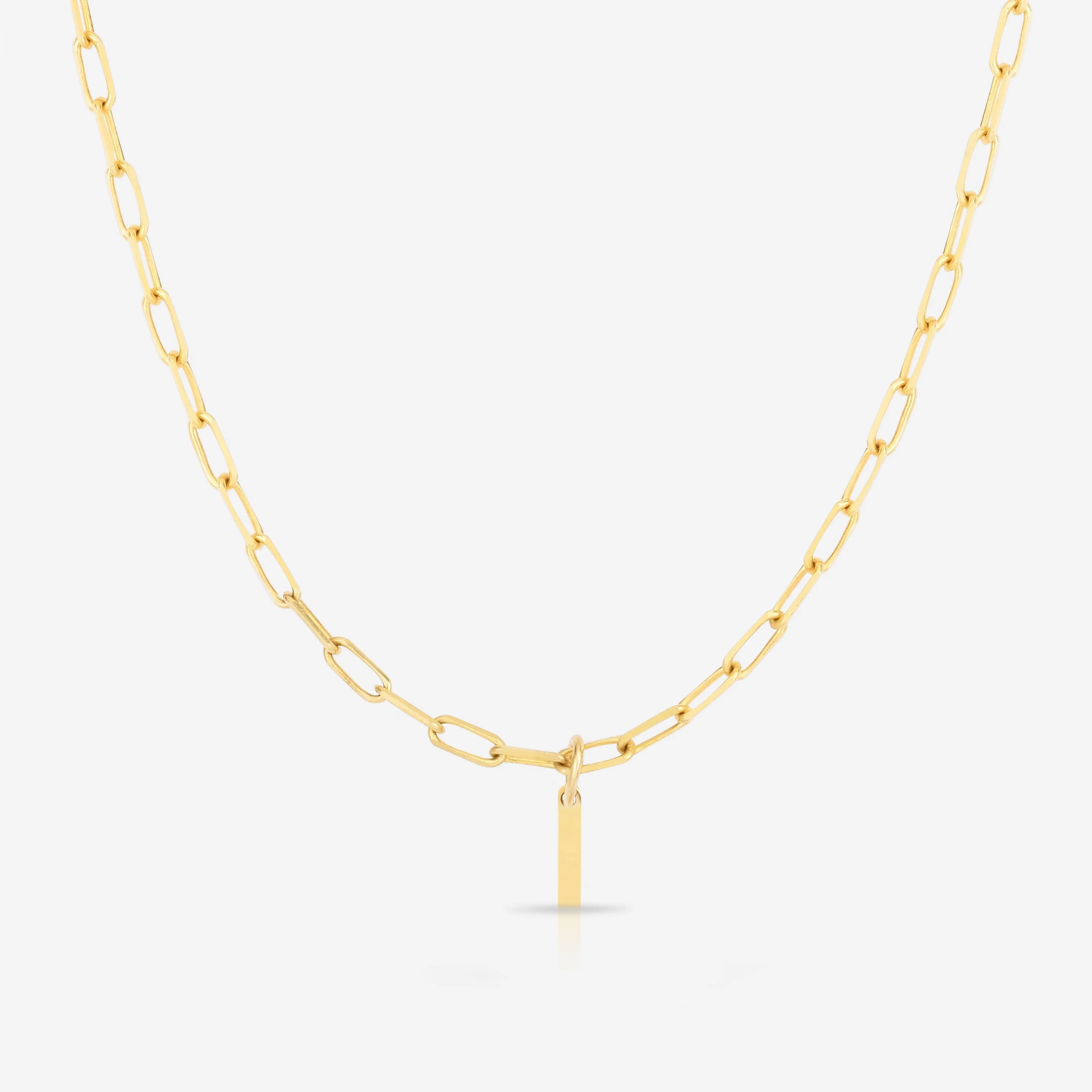 Block Initial   Link Chain Necklace