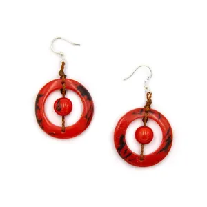 Blooming Days: Tagua Earrings-Lorena Poppy Coral