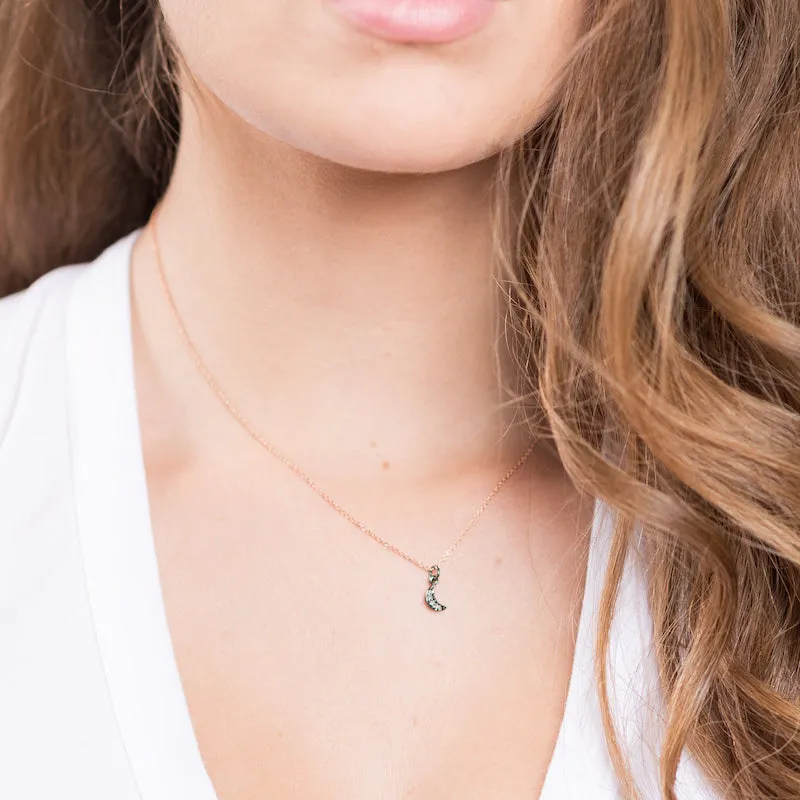 Brooklyn Diamond Mini Moon Necklace