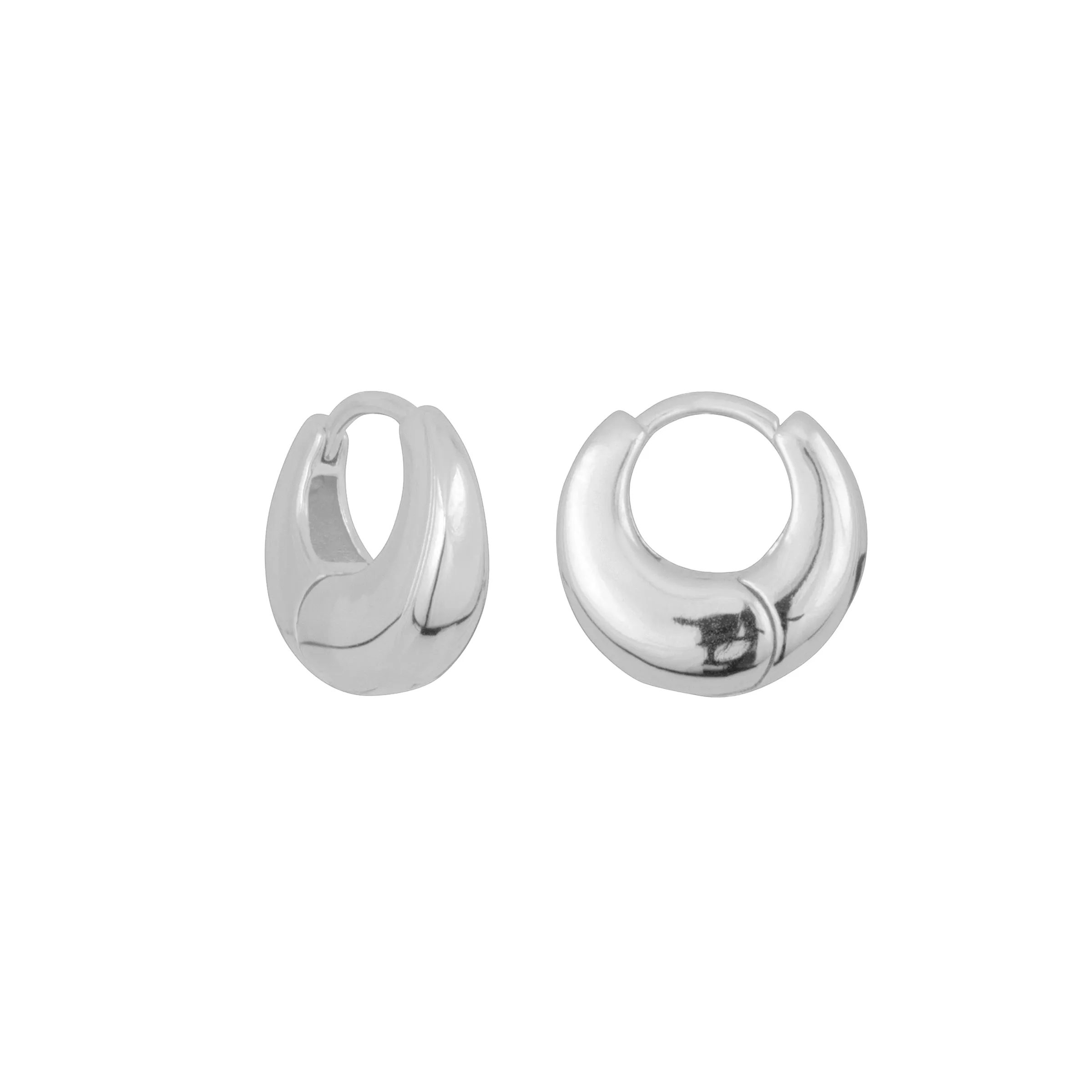 Charli Tapered Huggie Hoops -  Sterling Silver