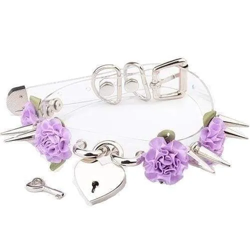 Clear Spiked Floral Choker