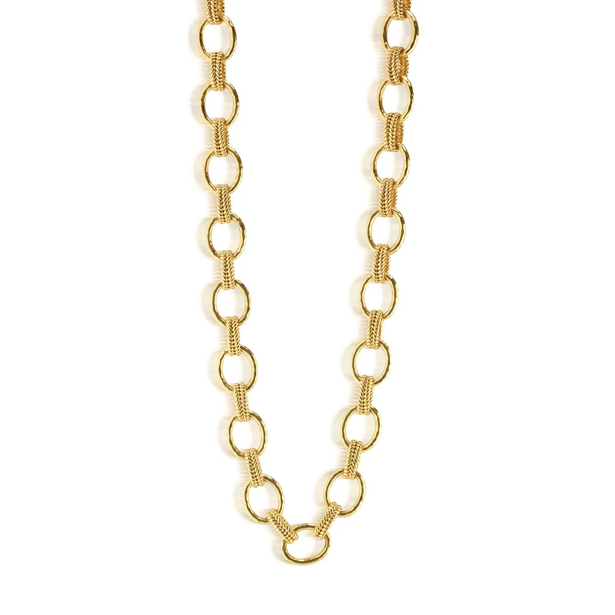 Cleopatra Regal Link Necklace, 32" - Gold