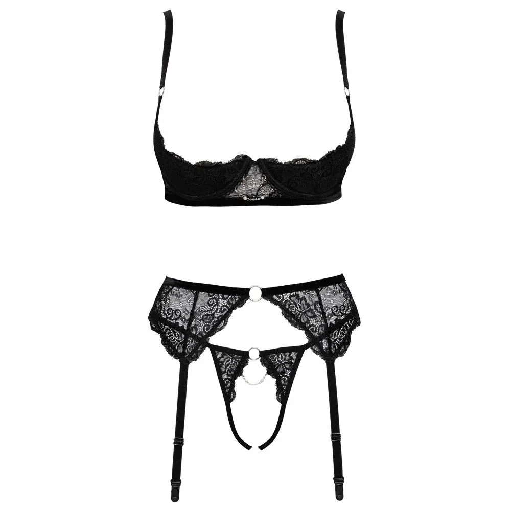 Cottelli Erotic Trio Bra Set Black