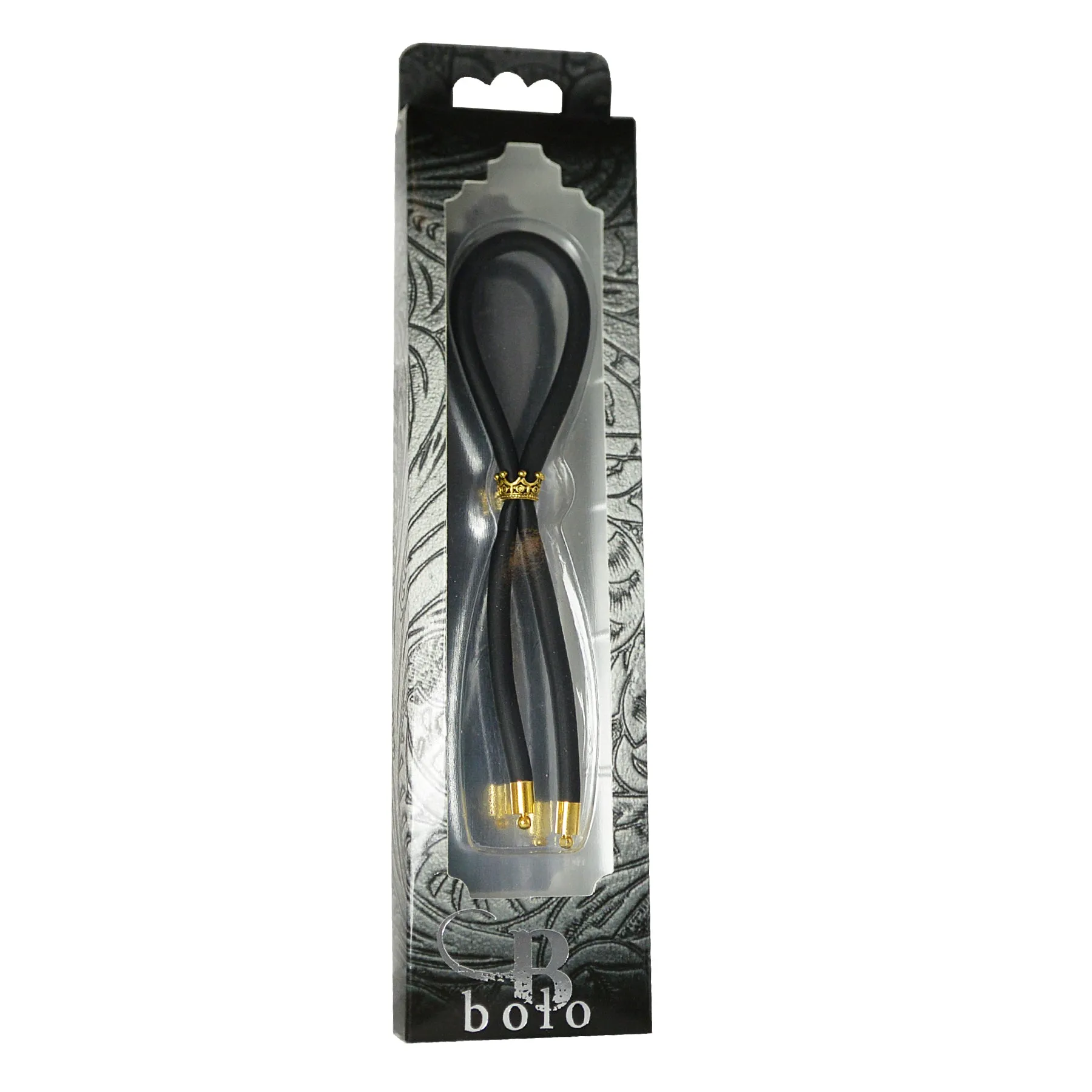 CRing Lasso Gold Crown Bead Silicone Black