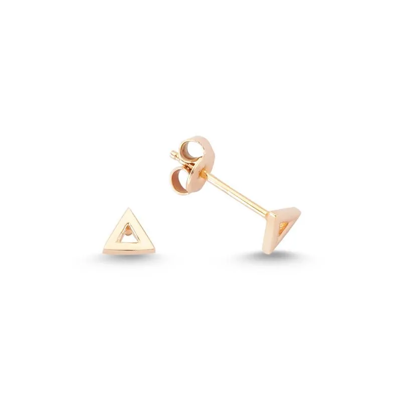 Dainty Silver Simple Minimalist Triangle Studs Earring