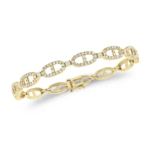 Diamond Elongated Tri-Link Bracelet