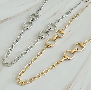 Double Equestrian Chain Necklace