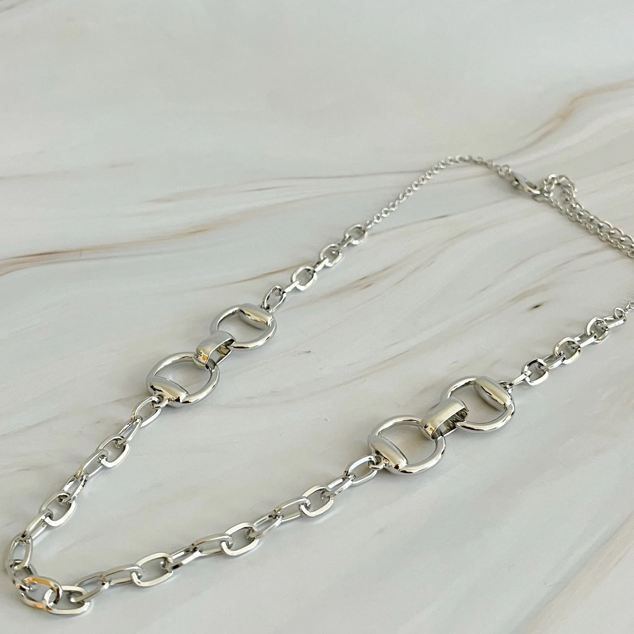 Double Equestrian Chain Necklace