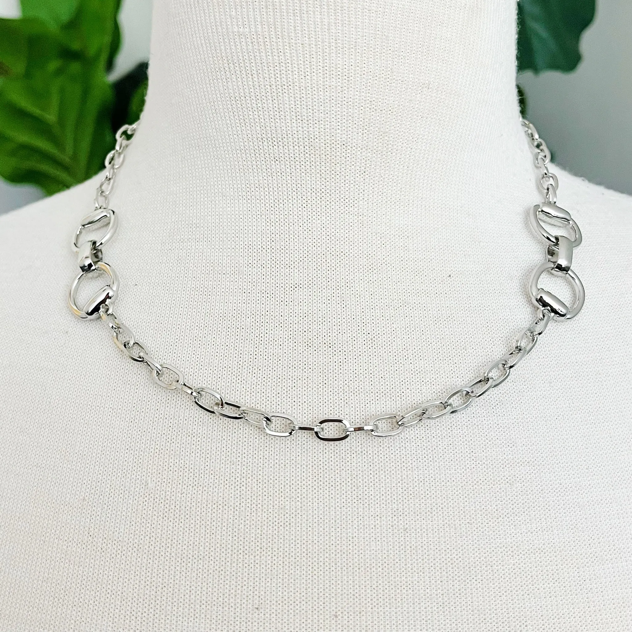 Double Equestrian Chain Necklace