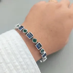 Duet Stone Bangles: Blue and Green Combination