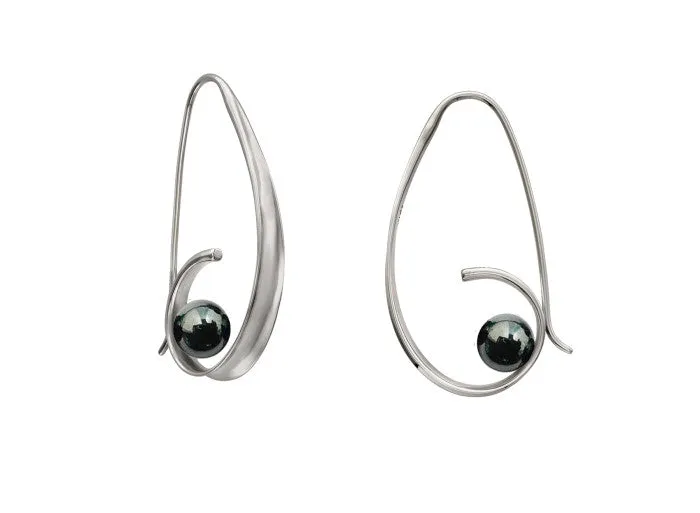 EL Designs "Crosswind" Hematite Earrings